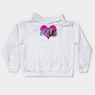 Stunning realistic horses in a rainbow heart design Kids Hoodie